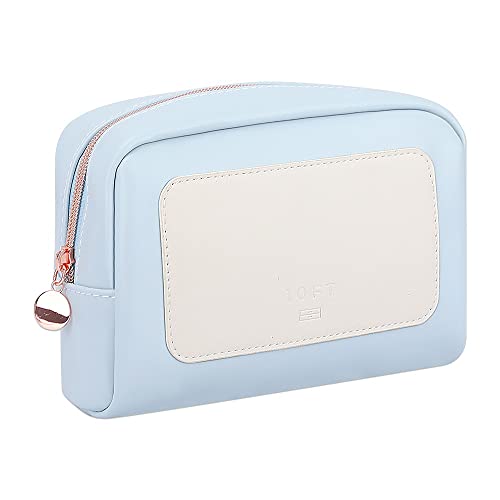 10FT MakeupDrawers - Medium Makeup Pouch - Simple And Sturdy Makeup Bag with Rose Gold Zipper - Perfect For Travelling And For Gifting - Store Travel And Compact Cosmetics - Pastel Blue