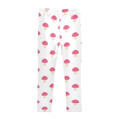 ZZKKO Girls Leggings Mushroom Valentines Day with Hearts Toddler Girls Clothes Leggings for Girls Toddler Girls Leggings 3-4T2