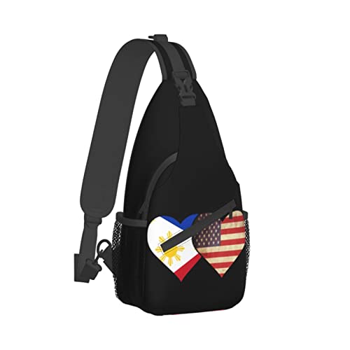 Mochila bandolera unisex con banderas de Filipinas y EE.UU. miniatura 3