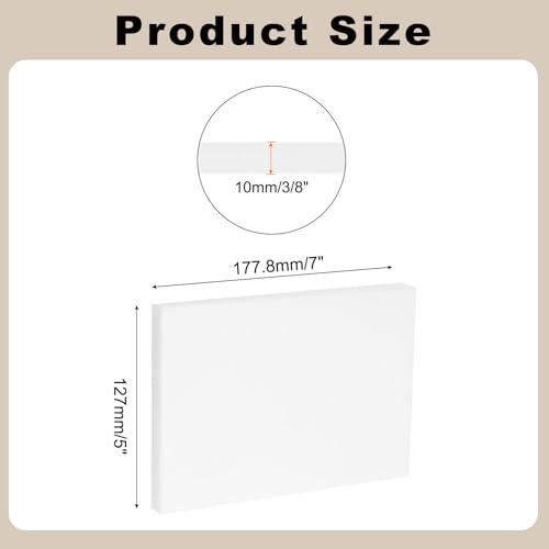 Image of MECCANIXITY UHMW Sheets, Hard Ultra High Molecular Weight Polyethylene Sheets Plastic Sheet, 5 inch x 7 inch x 3 /8, White