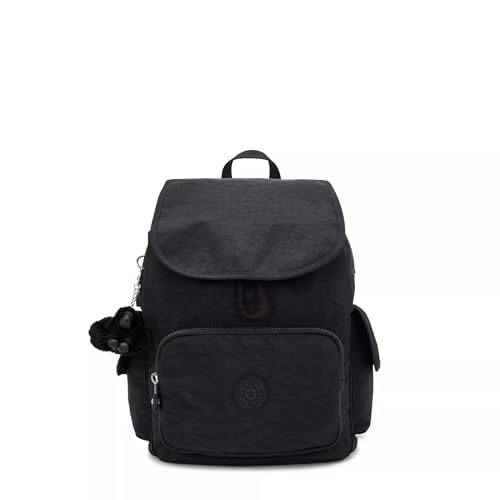 Kipling Mochila pequena City Pack, Black Noir, Small, Mochila feminina urbana pequena, leve e versátil, bolsa