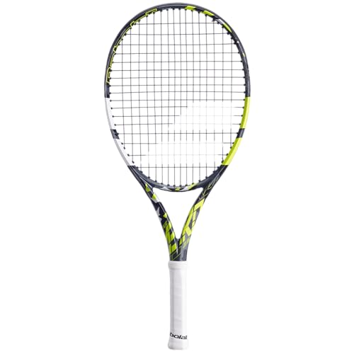 Babolat   Raqueta de Tenis Modelo Pure Aero Junior 25 Gen8, tamaño 635 mm, Color Gris, Amarillo y Blanco, Mango 000, diseñado para Jugadores de competición, optimizado para Poder y Giro