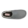 OLUKAI Kipuka Hulu Men's Leather Slippers, Premium Nubuck Leather Slip On Shoes, Shearling Lining & Gel Insert, Drop-In Heel Design