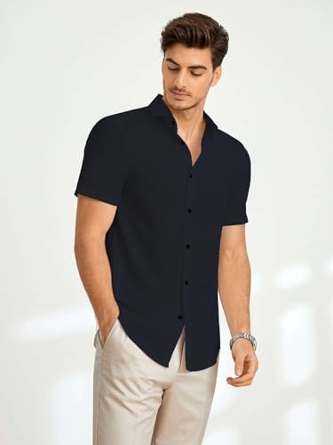 Image of TAGDO Men's Casual Shirt|| Solid Shirt|| Half Sleeve (5160)