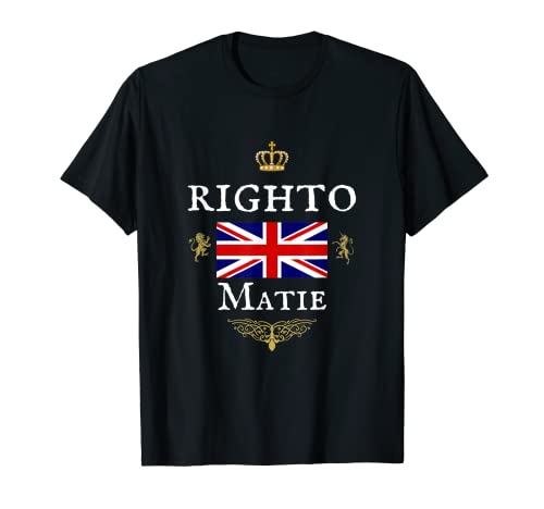 RIGHTO MATIE, BRITISH UNION JACK FLAG UK, REGNO UNITO GB Maglietta