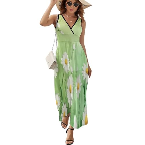 Robe longue respirante sans manches à col V pour forte chaleur