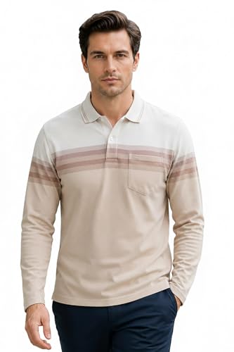 Image of Full Sleeve Polo T Shirt for Men Cotton with Pocket and Collar - Regular Fit Tshirt