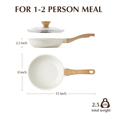SENSARTE Nonstick Ceramic Frying Pan with Lid 8/9.5/10/11/12.5 Inch Omelet Pan Skillet, Free of Intentionally Added PFAS/PTFE Non-toxic Chef's Pan Induction Compatible Pan, Heat Resistant Handle by SENSARTE - Image 9
