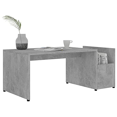 Table basse gris béton de salon rectangulaire en bois d'ingénierie design
