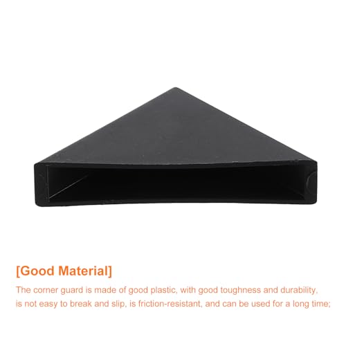 Image of uxcell 8Pcs Plastic Corner Protectors 8x50mm Right Angle Shape Glass Corner Guards Cushion for Corner Protection of Glass, Mirror, Tile, Black