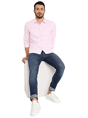 Image of Maharaja Slim Fit Small Checks Shirt for Men