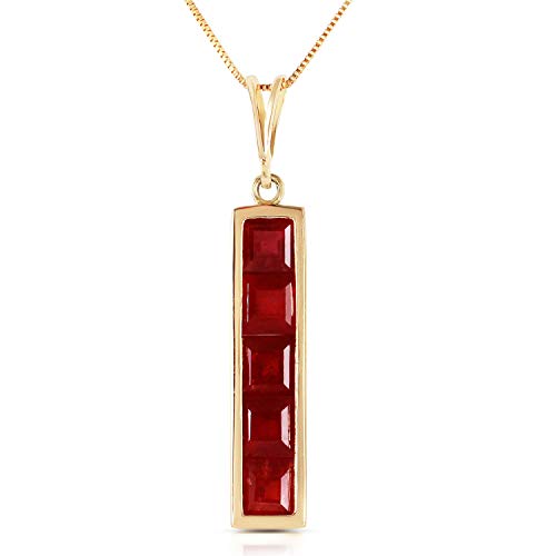 Galaxy Gold GG 14k Solid Yellow Gold Sarajevo 2.5 ct Ruby Necklace