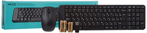 Ratones Logitech MK220 Combo Teclado y Ratón Inalámbrico para Windows, 2,4 GHz con Receptor USB Unifying, Ratón Inalámbrico,...
