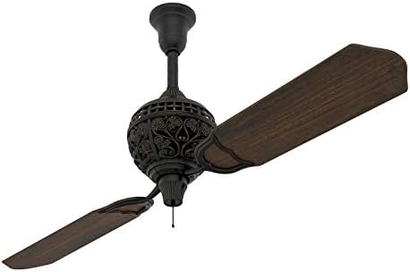 Hunter 60 inch Indoor Ceiling Fan No Light - Ceiling Fan without Light, 2 Blades, For Bedroom, Living Room, or Kitchen, Pull Chain - 1886 Limited Edition 18865, Midas Black