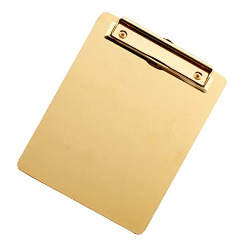 Porte-papiers A4 en acier inoxydable doré au design épuré pour professionnels