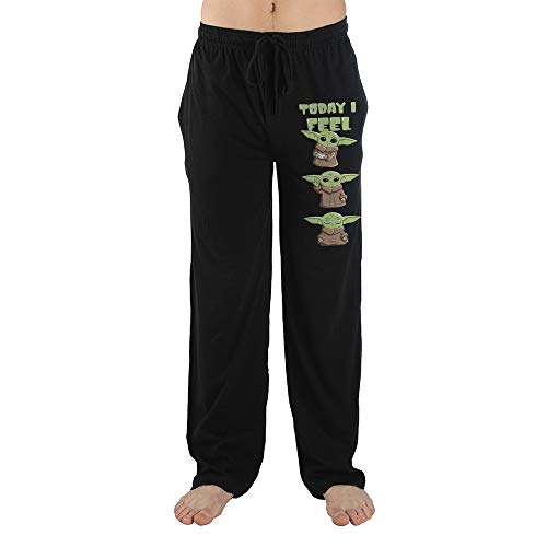 Star Wars Baby Yoda Today I Feel Graphic Mens Black Sleep Pants-S