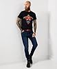 Joe Browns Men's Neon Lights Skull Graphic Tee, Regular, Black, UK XXL #4