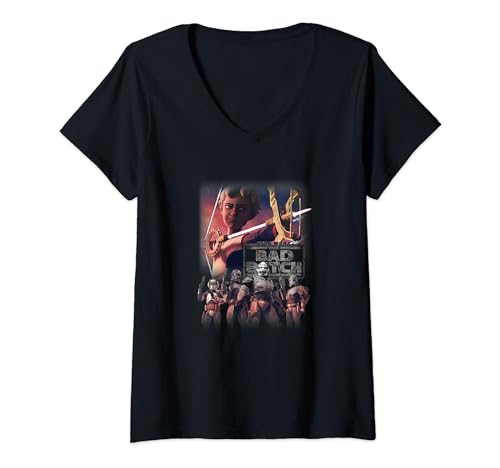T-shirt Star Wars The Bad Batch Omega col V idée cadeau originale pour femme fan de série TV