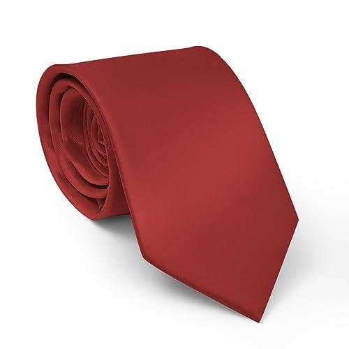 Image of Men's Classic Satin 3.15 inch Soild Color Necktie Wedding Business Tie & Gift Box