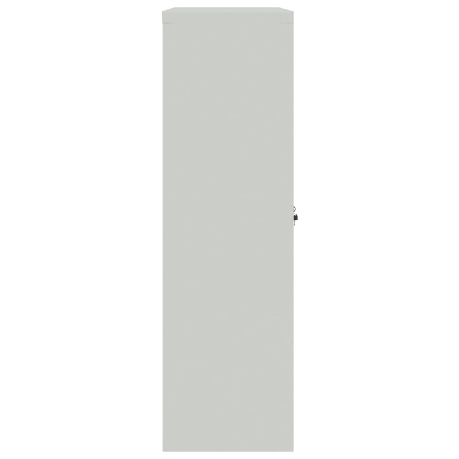 Armadietto in acciaio grigio, 90 x 40 x 140 cm, con 2 ante a battente, 3 ripiani regolabili, portata 30 kg per ripiano