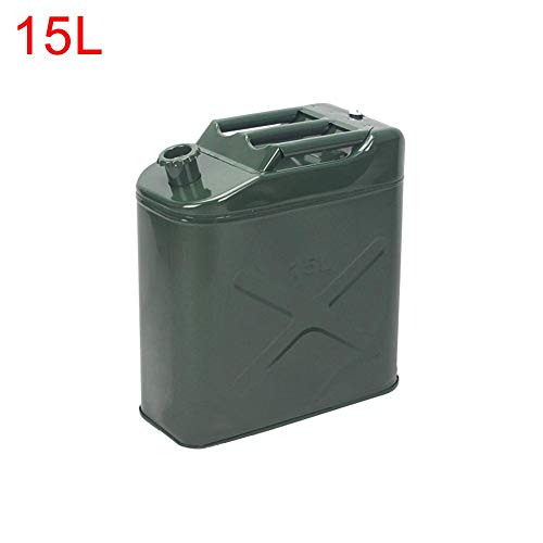 S-tubit Portable Fuel Tank Metal Jerry Can 15L Gasoline Diesel Petrol Container, with Hose and Filter Spout Nice