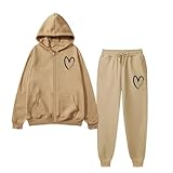 Ensembles De Survêtement Pour Dames, Le Forfait Comprend: 1Pc Sweat À Capuche À Manches Longues Et Fermeture À Glissière Et 1Pc Jogging Bottoms Pants.