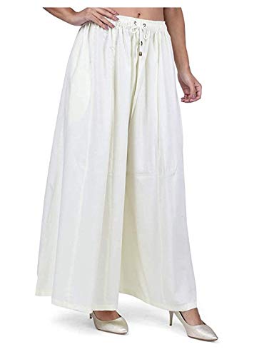 Image of TNQ Full Flared Cotton Palazzo Pants || Gold Print Printed Sharara Garara || Ethnic Or Casual Wear