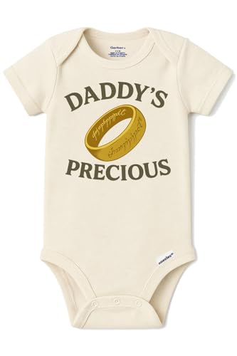 Image of Brain Juice Tees Daddy's Precious Onesie – One Ring Baby Bodyusuit – Fantasy Infant Bodysuit for Boys or Girls