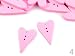 Produktbild 3 x Holzknöpfe Herz rosa 21x33 mm Knöpfe Babyknöpfe Motivknöpfe