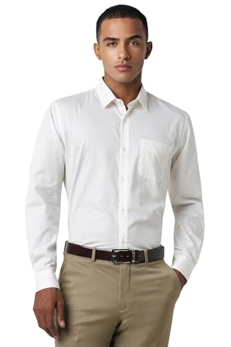 Image of Peter England Men Cotton Solid Slim Fit Shirt