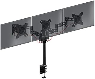Duronic Monitor Arm Stand DM353 | Triple PC Desk Mount | Aluminium | Height Adjustable | For Three 13-22 LED LCD Screens | VESA 75/100 | 8kg Per Screen | Tilt +15°/-15°,Swivel 180°,Rotate 360°