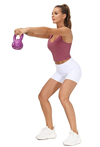 Women’s Longline Sports Bra Wirefree Padded Medium Support Yoga Bras Gym Running Workout Tank Tops (Rose Red, X-Small) #TOP5