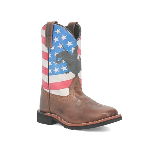 Dan Post Children's Buck Leather Square Toe Cowboy Boot2