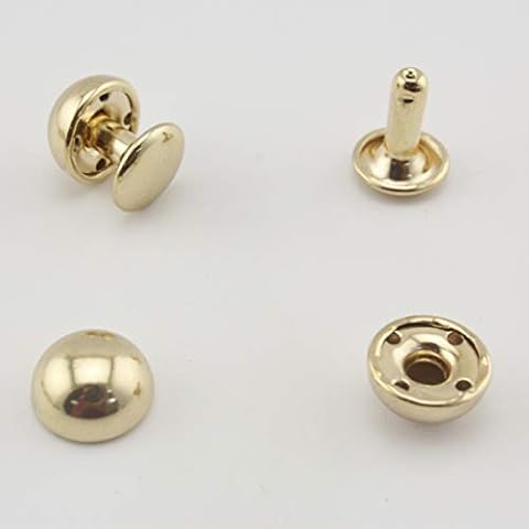 Golden, 10mm Copper Dome Rivet Purse Rivets Spike Rivet Studs Spots Leather Rivet for Bag Making, Clothing, Shoes. AC34 Cover
