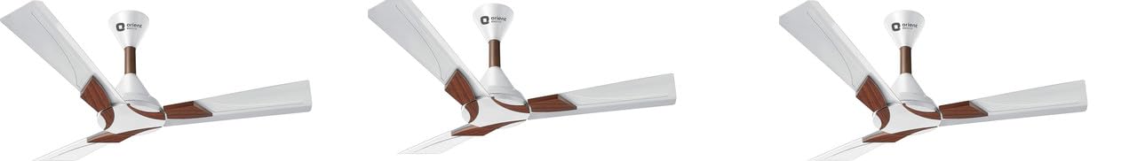 Orient ElectricOrient Electric Wendy 1200mm Ceiling Fan with Remote Pack of 3 (Pearl White/Walnut)