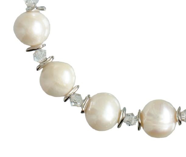 Sine Cera Genuine Pearl 1 Decade Catholic Rosary Bracelet 10mm Beads, Pewter Crucifix and Miraculous Medal for Women4