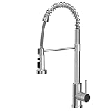 QUADRON Grifo mezclador de cocina Grifo mezclador 360°, ALICE SteelQ, color: cromo, altura: 52,5 cm Función QFix, de acero inoxidable, grifo de cocina, cabeza: cerámica