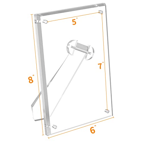 Niubee 5X7 Picture Frame, Acrylic Clear Photo Frame With Magnets For Tabletop Display, 2 Pack #TOP1