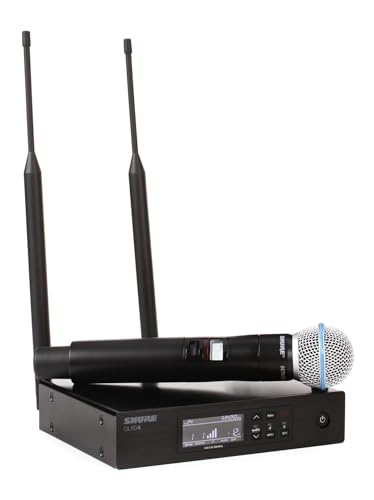 Shure QLXD24/B58 Wireless Microphone System, Durable H50 Band (534-598MHz) - Includes QLXD2/BETA58A Handheld Mic & QLXD4 Receiver