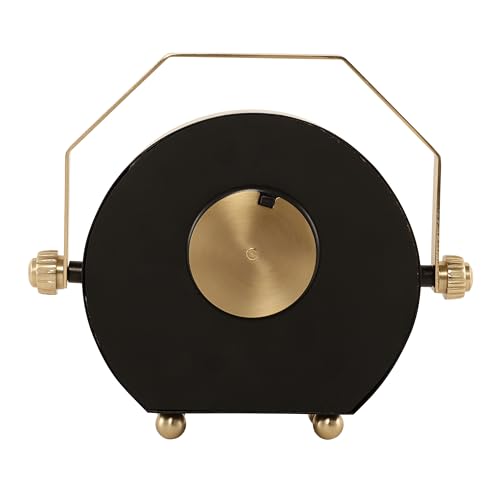 Image of Decor de Maison Brings Handcrafted Kent Table Clock for KidsRoom, Living Room, Bedroom, Study Table, Office Desk | Classic Non-Ticking Tabletop Battery Operated Analog Desk Clock in Black (29x8x24cm)