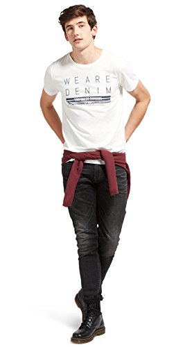 TOM TAILOR Denim Crew with Print T-Shirt, Beige