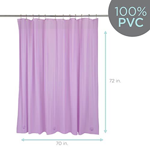 Bath Bliss Heavy Shower Curtain Liner | Dimensions: 72" L X 0.16" W | Pvc | 3 Large Magnets | Transparent | Long Lasting | Bathroom | Clean| Purple #TOP3