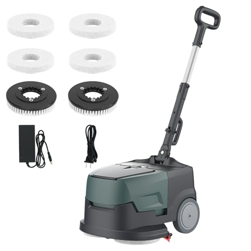 Mini Automatic Floor Scrubber Machine Battery Powered Walk Behind，Portable Commercial