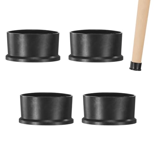 Image of M METERXITY 4-Pack Chair Leg Caps, 2-3 /8 Inch(60mm) PVC Chair Leg Floor Protectors for Folding Chairs /Metal Chairs /Furniture Table /Hardwood Floors, Round Non-Slip Cover End Tips [Black]