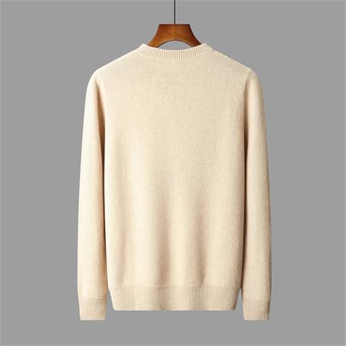 Men's 100 Percent Wool O-Neck Thickened Sweater Casual Warm Solid Knitwear Business Bottoming Pullover Fall Winter3