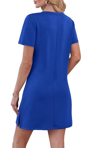 Image of RUMIA Summer Dresses for Women 2026 V-Neck Casual Sundresses T-Shirt Dress