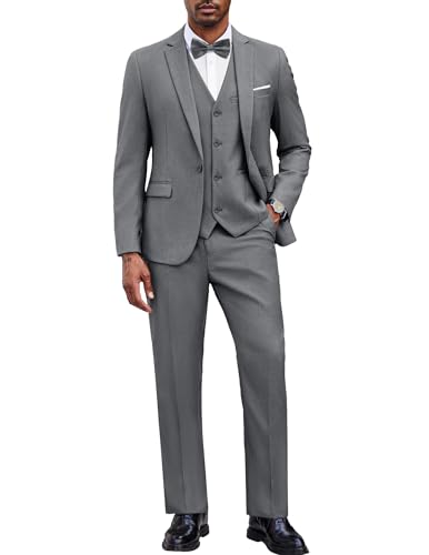 Costume 3 pièces pour homme slim fit avec blazer à un bouton gilet et pantalon classique