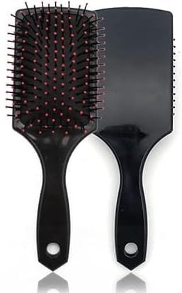 LOBE MIRACLE Flat Hair Brush with Strong & flexible boar bristles having Anti static ball tips, For Adding Quick Curls, Waves & Volume In Hair, ideal fo all types of medium to long hairs(Black)