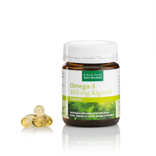 Sanct Bernhard Omega-3-Algenöl-Kapseln | Vegan | 650 mg pflanzliches Omega-3-Öl | 60 Kapseln