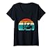 Femme Élévateur Rétro T-Shirt avec Col en V
